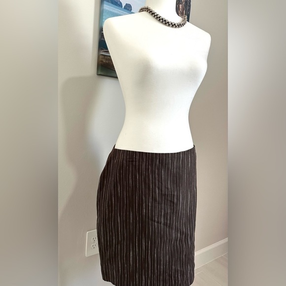 Kenneth Cole NY Linen Mini Coffee Brown Woven Short Skirt Office Party NWT - Picture 16 of 16